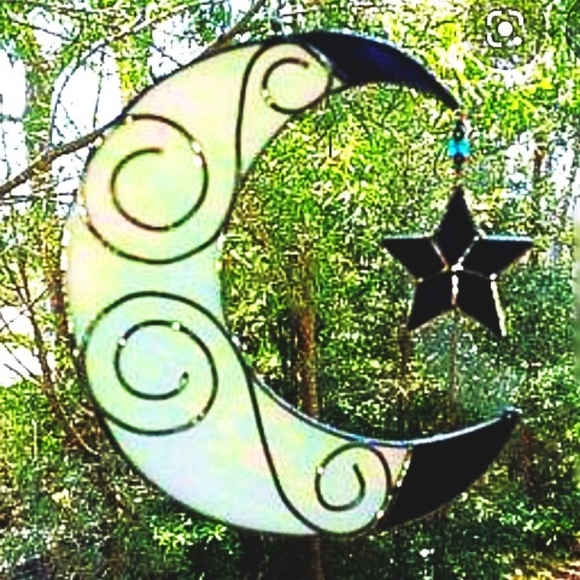 JC Other - Stained Glass Moon and Star Suncatcher